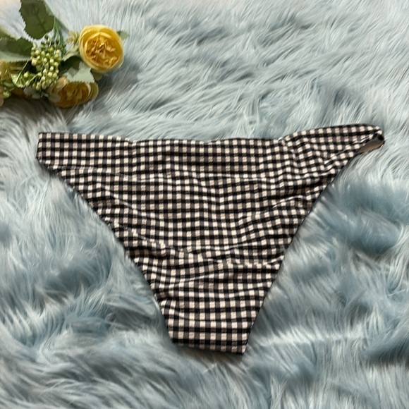 NWT Andie Swimwear The Cheeky Bikini Bottom in White Black Gingham Print Sz L - Picture 12 of 12